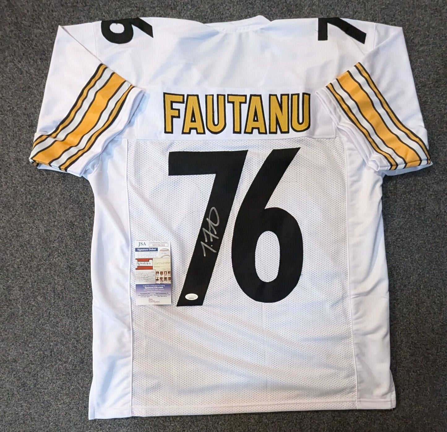 Pittsburgh Steelers Troy Fautanu Autographed Signed Jersey Jsa Coa