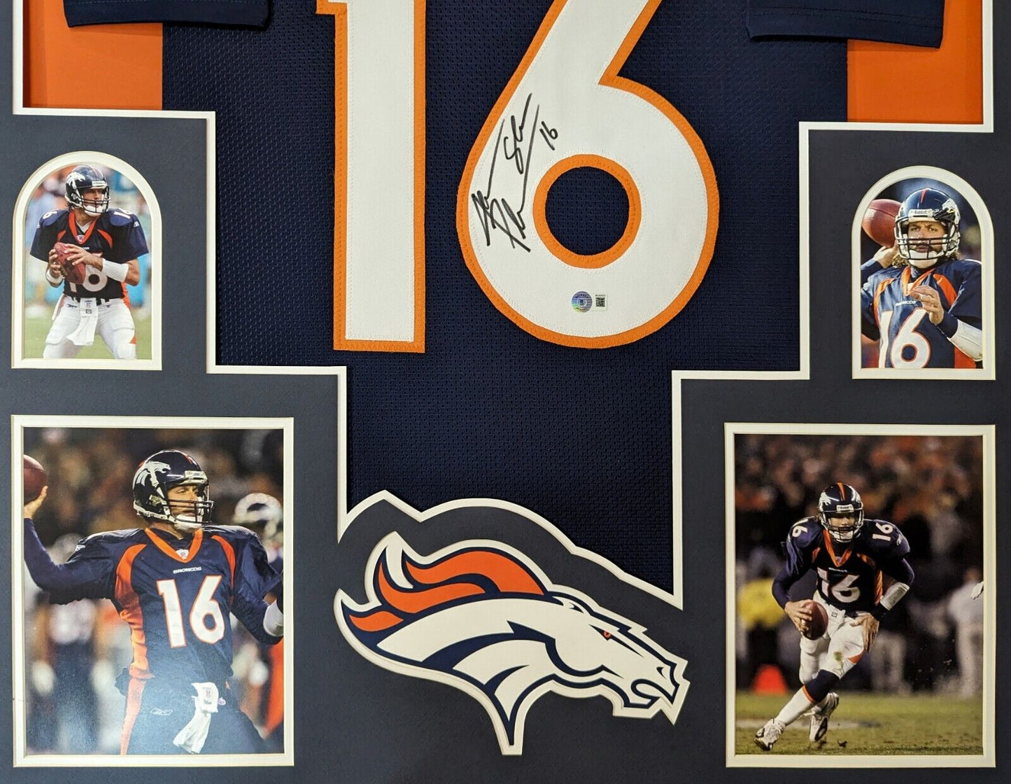 MVP Authentics Framed Denver Broncos Jake Plummer Autographed Signed Jersey Beckett Holo 585 sports jersey framing , jersey framing