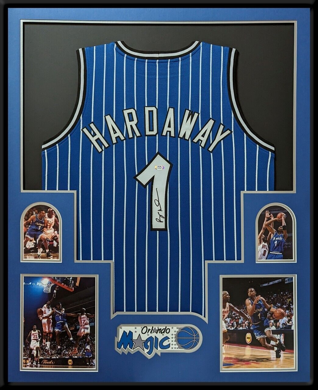 Framed Orlando Magic Penny Hardaway Autographed Signed Jersey Psa Coa