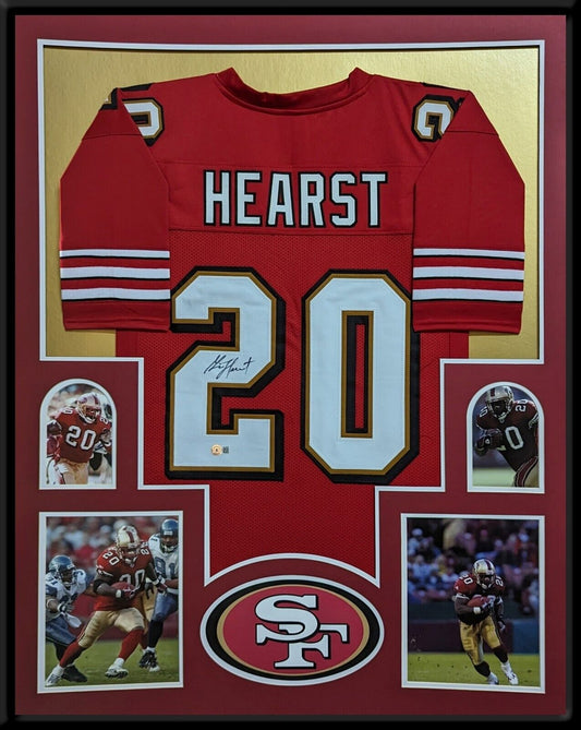 MVP Authentics Framed San Francisco 49Ers Garrison Hearst Autograph Signed Jersey Beckett Holo 405 sports jersey framing , jersey framing