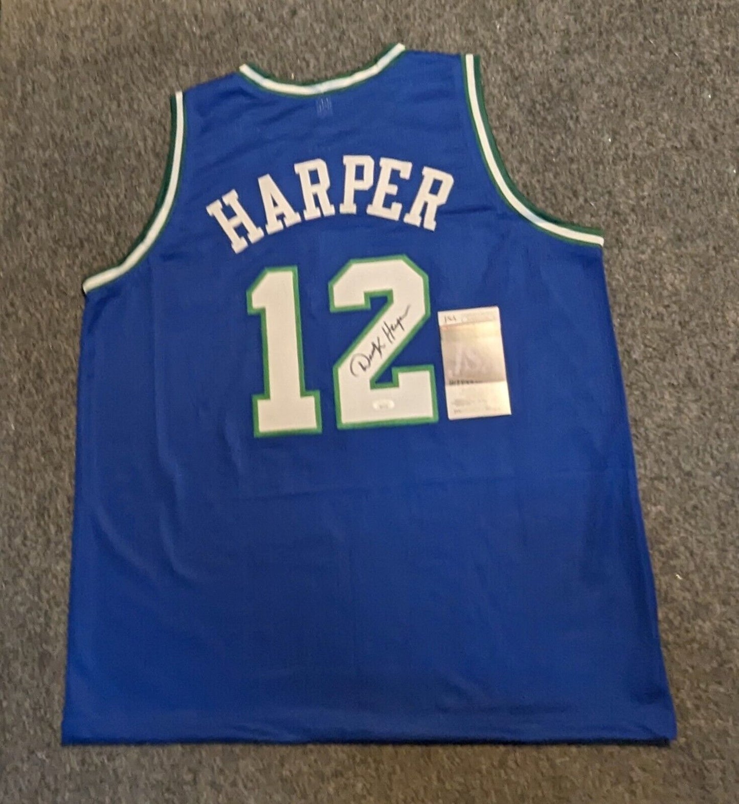 Dallas Mavericks Derek Harper Autographed Signed Jersey Jsa Coa