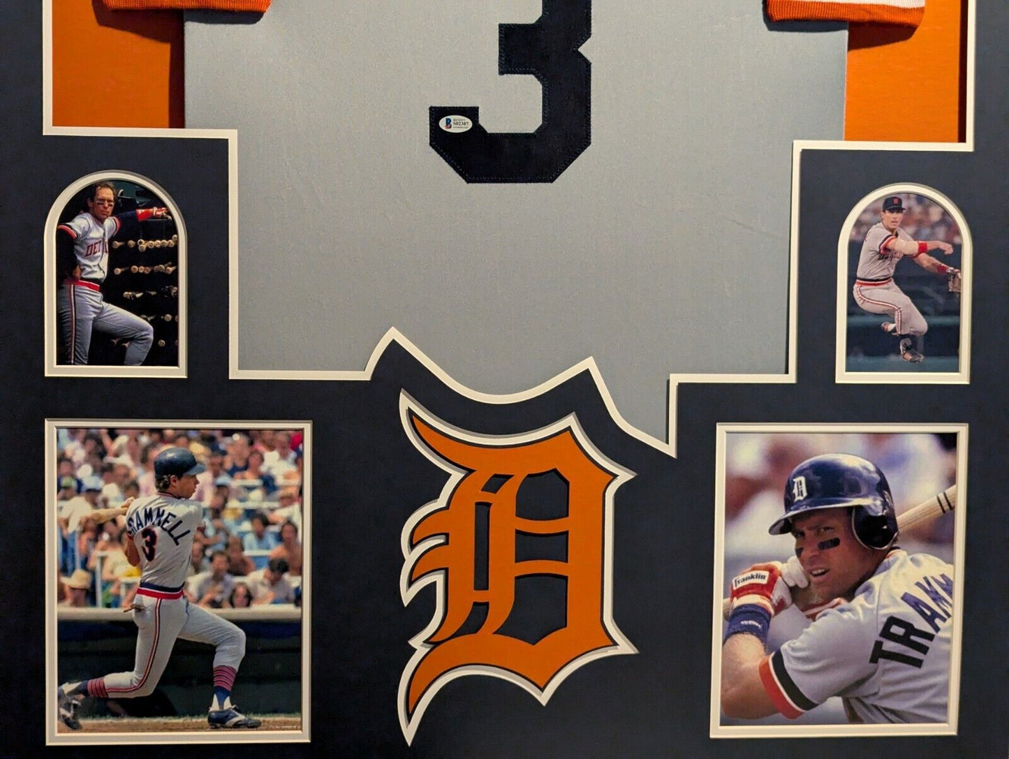 Framed Detroit Tigers Alan Trammell Autographed Signed Jersey Beckett Coa