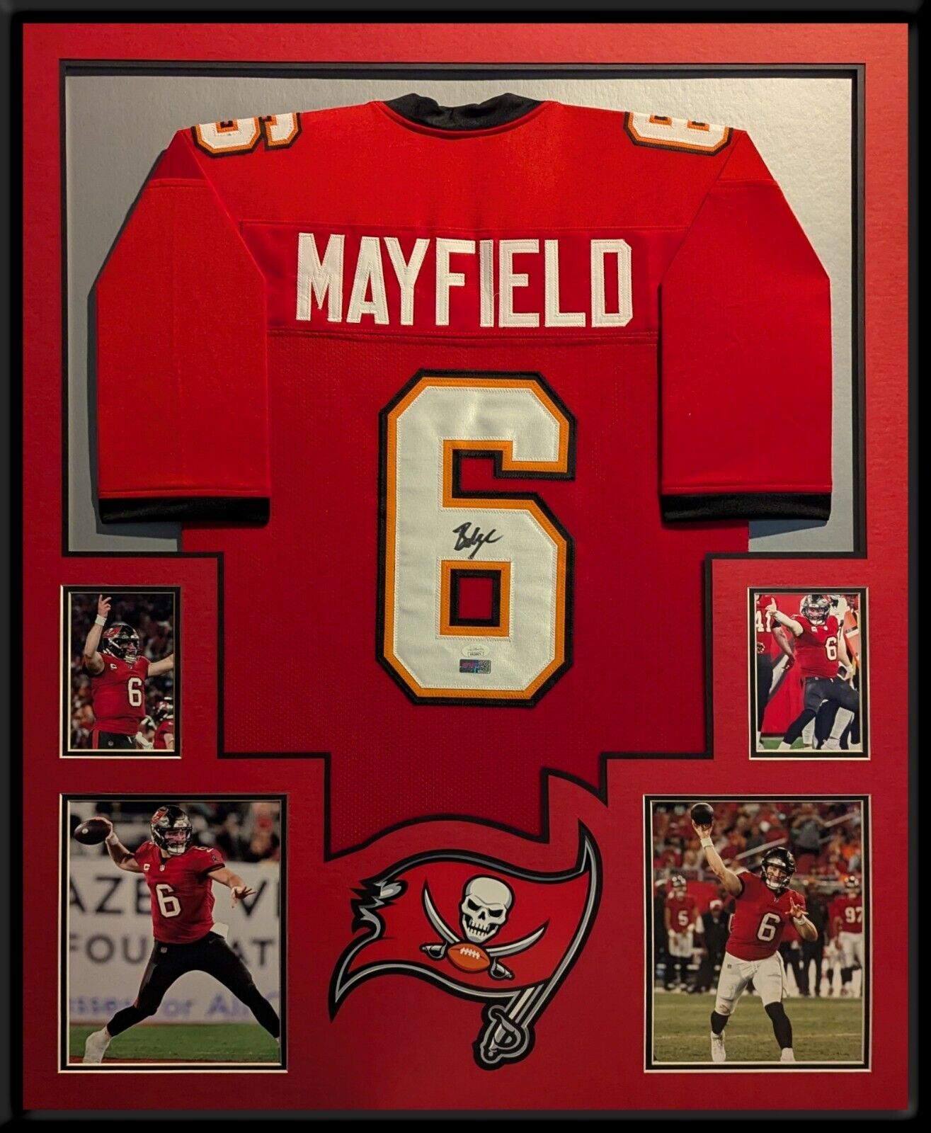 Framed Tampa Bay Buccaneers Baker Mayfield Autographed Signed Jersey Jsa Coa