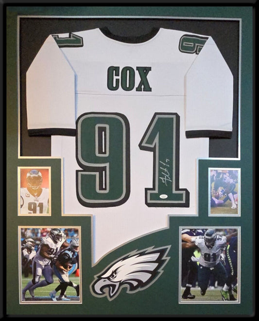 Framed Philadelphia Eagles Fletcher Cox Autographed Signed Jersey Jsa Coa