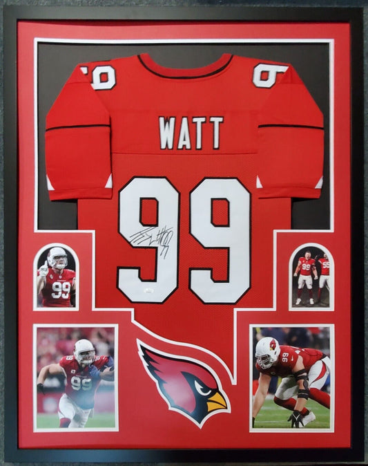 MVP Authentics Framed Arizona Cardinals Jj Watt Autographed Signed Jersey Jsa Coa 539.10 sports jersey framing , jersey framing