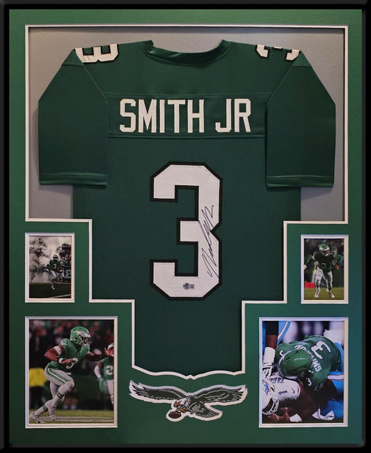 Framed Philadelphia Eagles Nolan Smith Jr Autographed Signed Jersey Beckett Holo