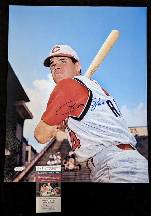 Cincinnati Reds Pete Rose Autographed Signed 16X20 Photo Jsa Coa