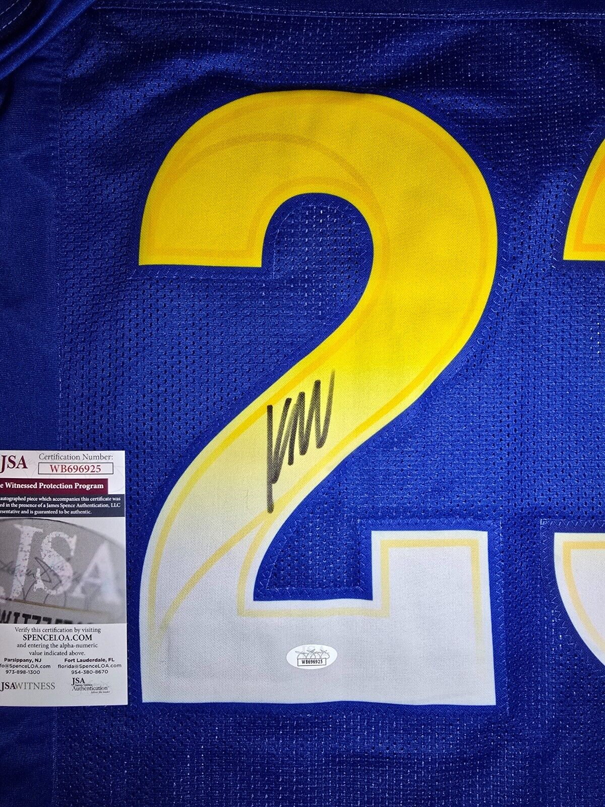 Los Angeles Rams Kyren Williams Autographed Signed Jersey Jsa Coa