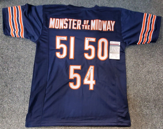 MVP Authentics Chicago Bears  3X Signed Jersey Butkus Singletary Urlacher Jsa Coa 607.50 sports jersey framing , jersey framing