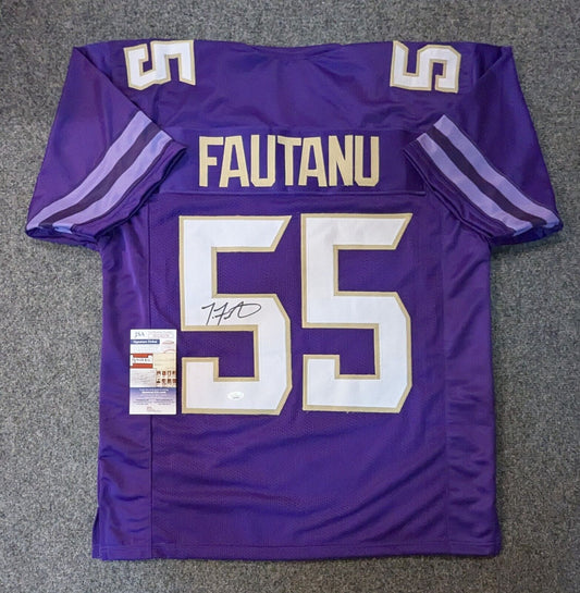 Washington Huskies Troy Fautanu Autographed Signed Jersey Jsa Coa