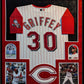 Suede Framed Cincinnati Reds Ken Griffey Jr Autographed Jersey Upper Deck Coa