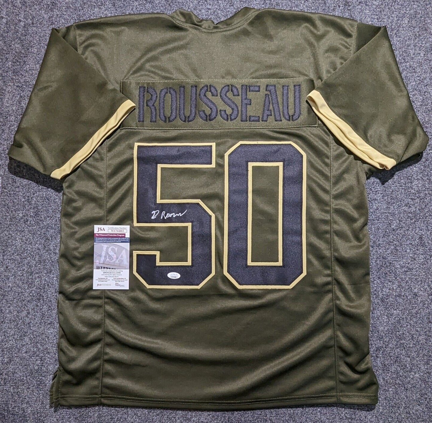 Buffalo Bills Gregory Rousseau Autographed Salute To Service Jersey Jsa Coa