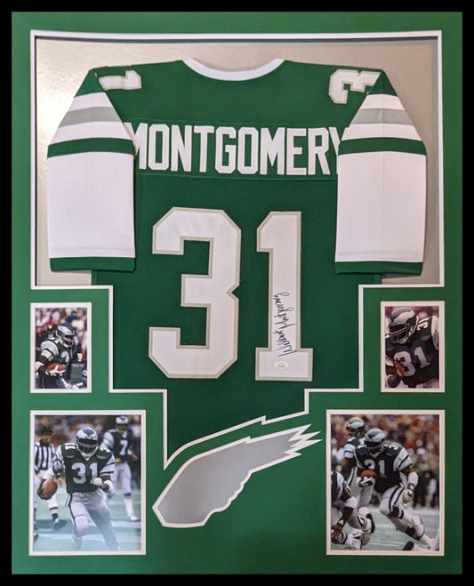 MVP Authentics Framed Philadelphia Eagles Wilbert Montgomery Autographed Jersey Jsa Coa 450 sports jersey framing , jersey framing