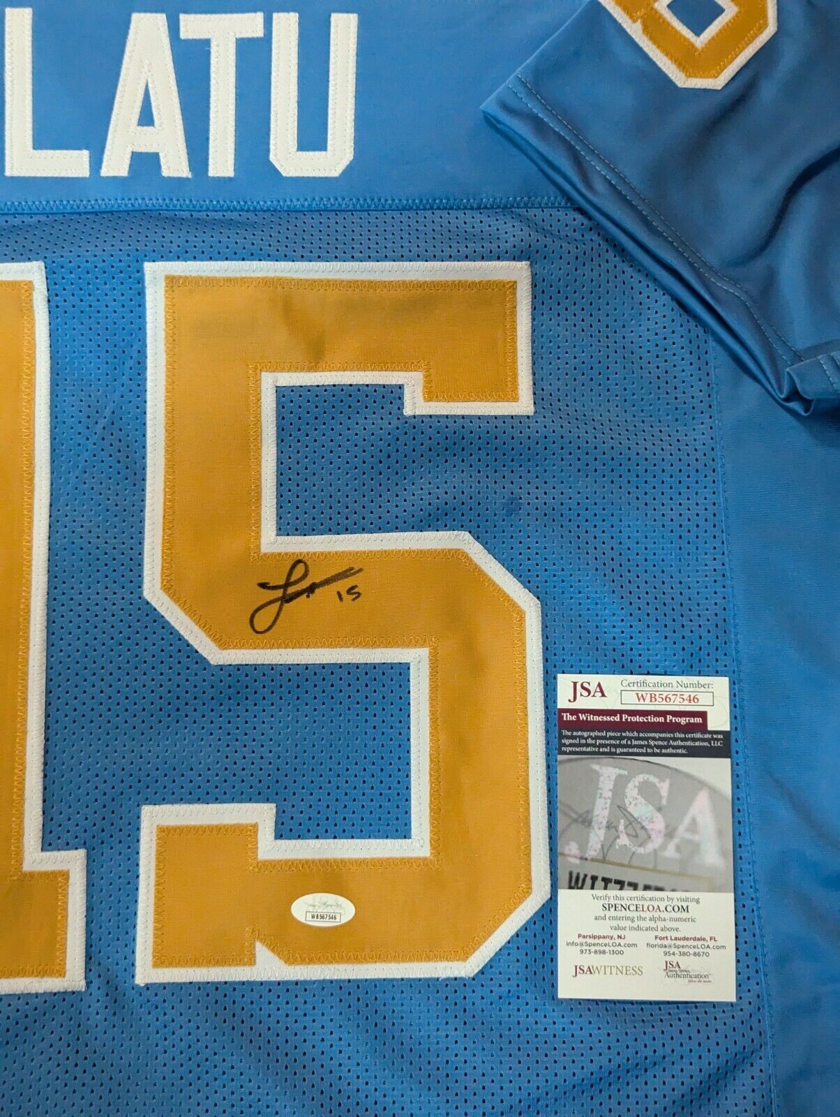 Ucla Bruins Laiatu Latu Autographed Signed Jersey Jsa Coa