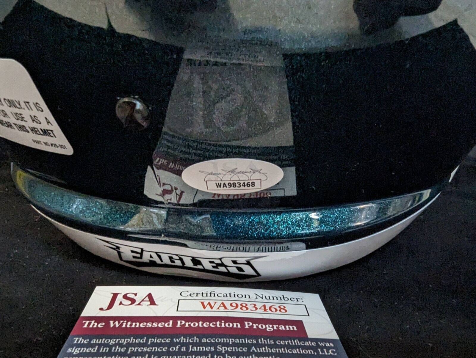 Philadelphia Eagles Nolan Smith Jr Signed Inscribed Full Size Speed Replica  Helmet Jsa Coa