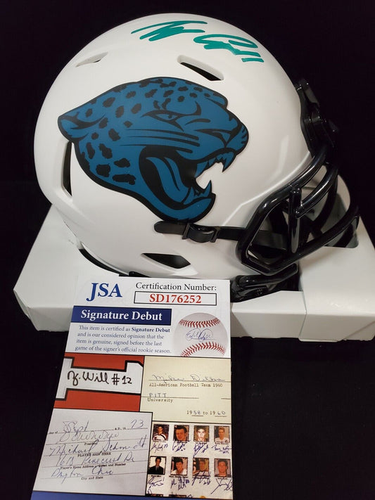 MVP Authentics Jacksonville Jaguars Tyson Campbell Signed Lunar Mini Helmet Jsa Coa 117 sports jersey framing , jersey framing