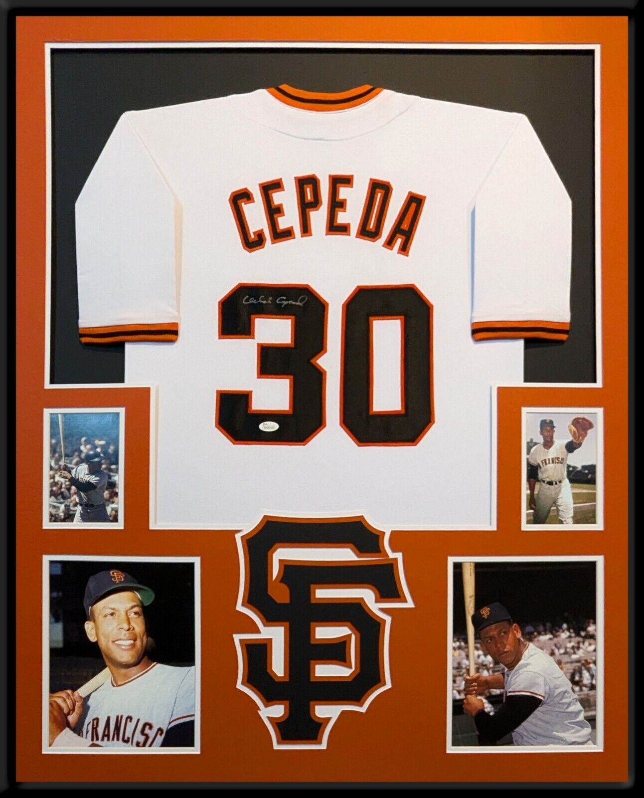 Framed San Francisco Giants Orlando Cepeda Autographed Signed Jersey Jsa Coa