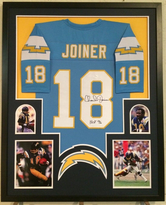 MVP Authentics Framed Charlie Joiner Autographed Signed Insc San Diego Chargers Jersey Jsa Coa 360 sports jersey framing , jersey framing