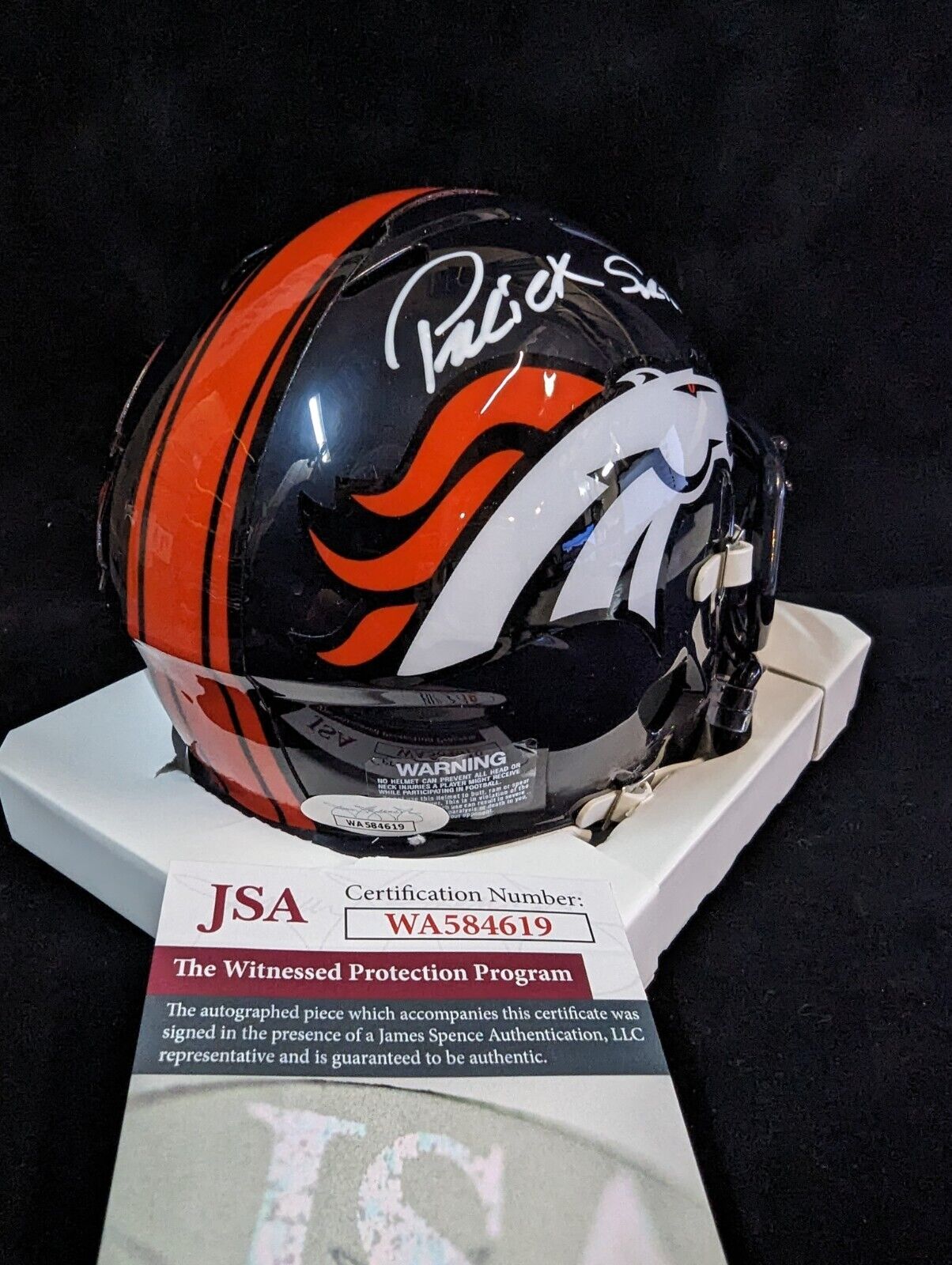 Denver Broncos Pat Surtain Ii Autographed Signed Speed Mini Helmet Jsa Coa