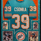 Suede Framed Miami Dolphins Larry Csonka Autographed Signed Jersey Jsa Coa