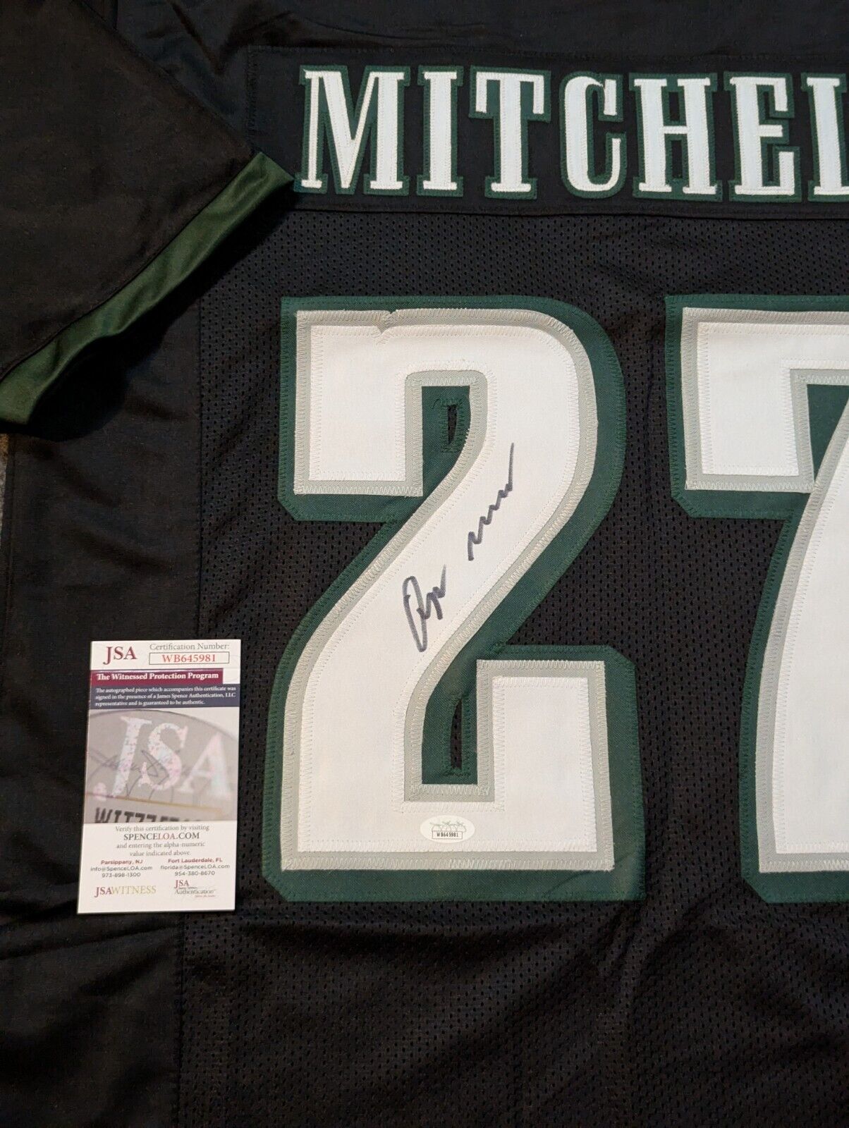 Philadelphia Eagles Quinyon Mitchell Autographed Signed Jersey Jsa Coa