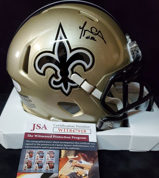 MVP Authentics New Orleans Saints Marques Colston Signed Speed Mini Helmet Jsa Coa 108 sports jersey framing , jersey framing