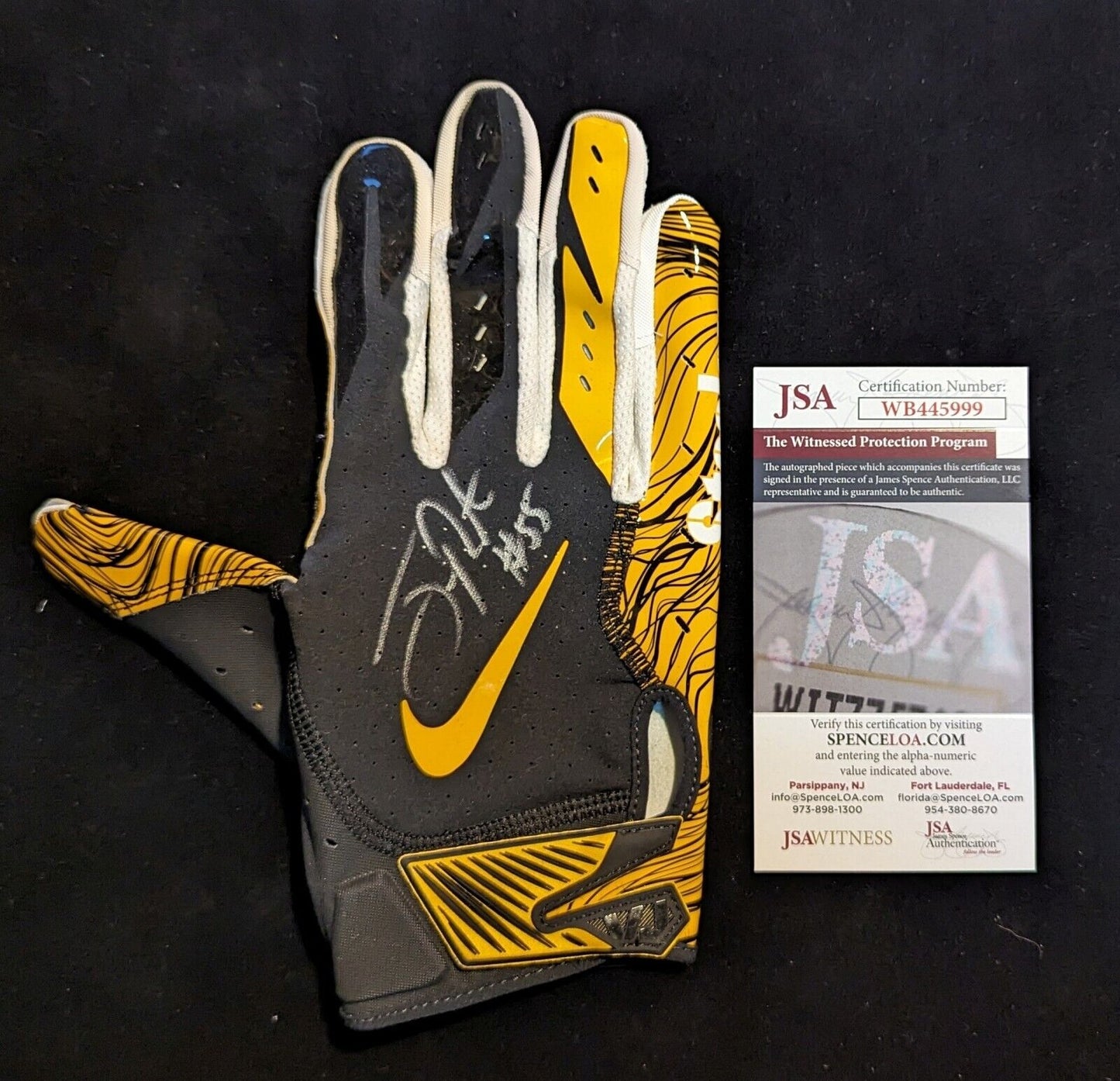 Pittsburgh Steelers Joey Porter Jr & Sr Signed Pair Of Gloves Jsa Coa