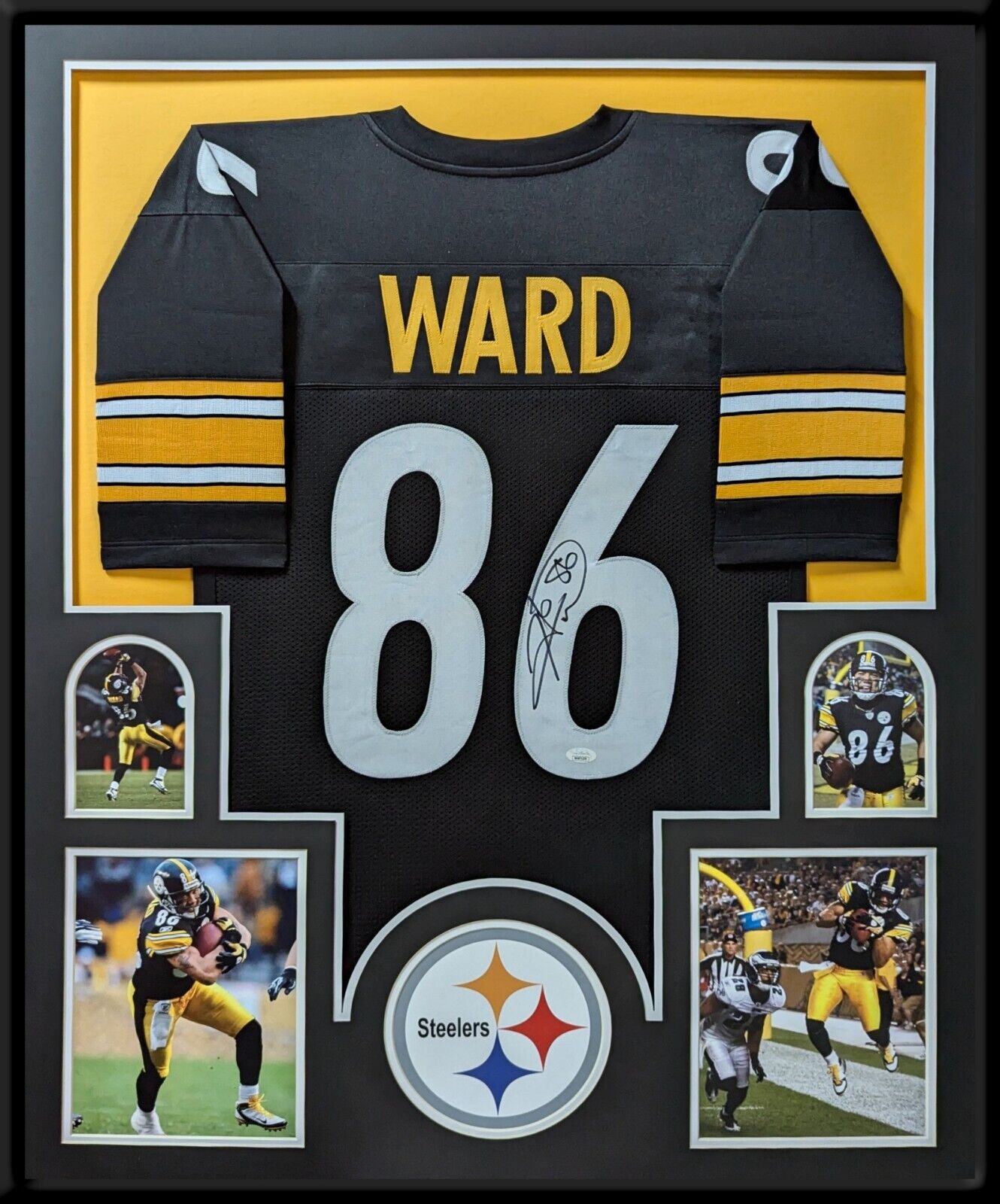 Framed Pittsburgh Steelers Hines Ward Autographed Signed Jersey Jsa Coa