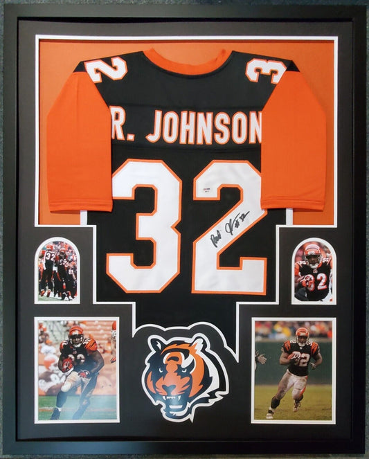 MVP Authentics Framed Cincinnati Bengals Rudi Johnson Autographed Jersey Psa Coa 360 sports jersey framing , jersey framing