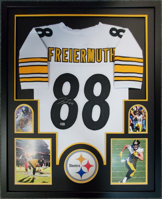 MVP Authentics Framed Pittsburgh Steelers Pat Freiermuth Autographed Signed Jersey Beckett Holo 405 sports jersey framing , jersey framing