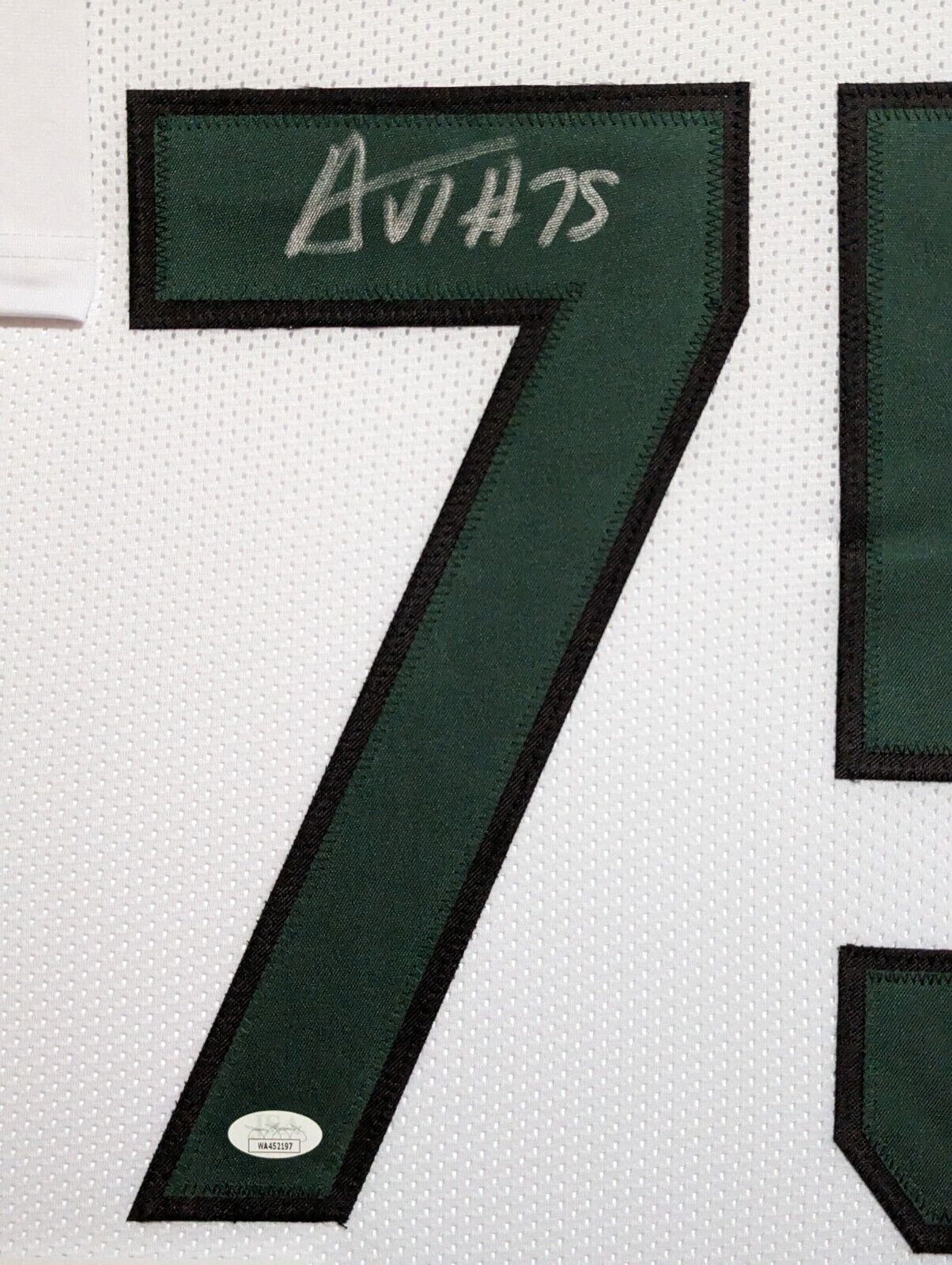 MVP Authentics Framed New York Jets Alijah Vera-Tucker Autographed Signed Jersey Jsa Coa 337.50 sports jersey framing , jersey framing