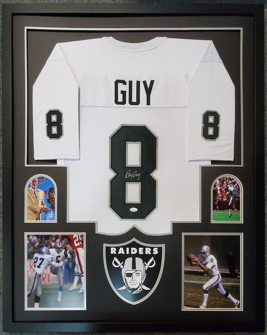 MVP Authentics Framed Oakland Raiders Ray Guy Autographed Signed Jersey Jsa Coa 765 sports jersey framing , jersey framing