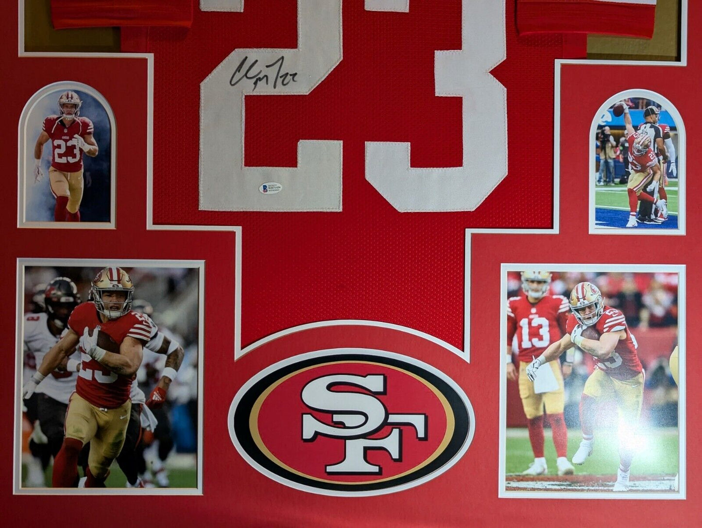 Framed San Francisco 49Ers Christian Mccaffrey Autographed Signed Jersey Beckett