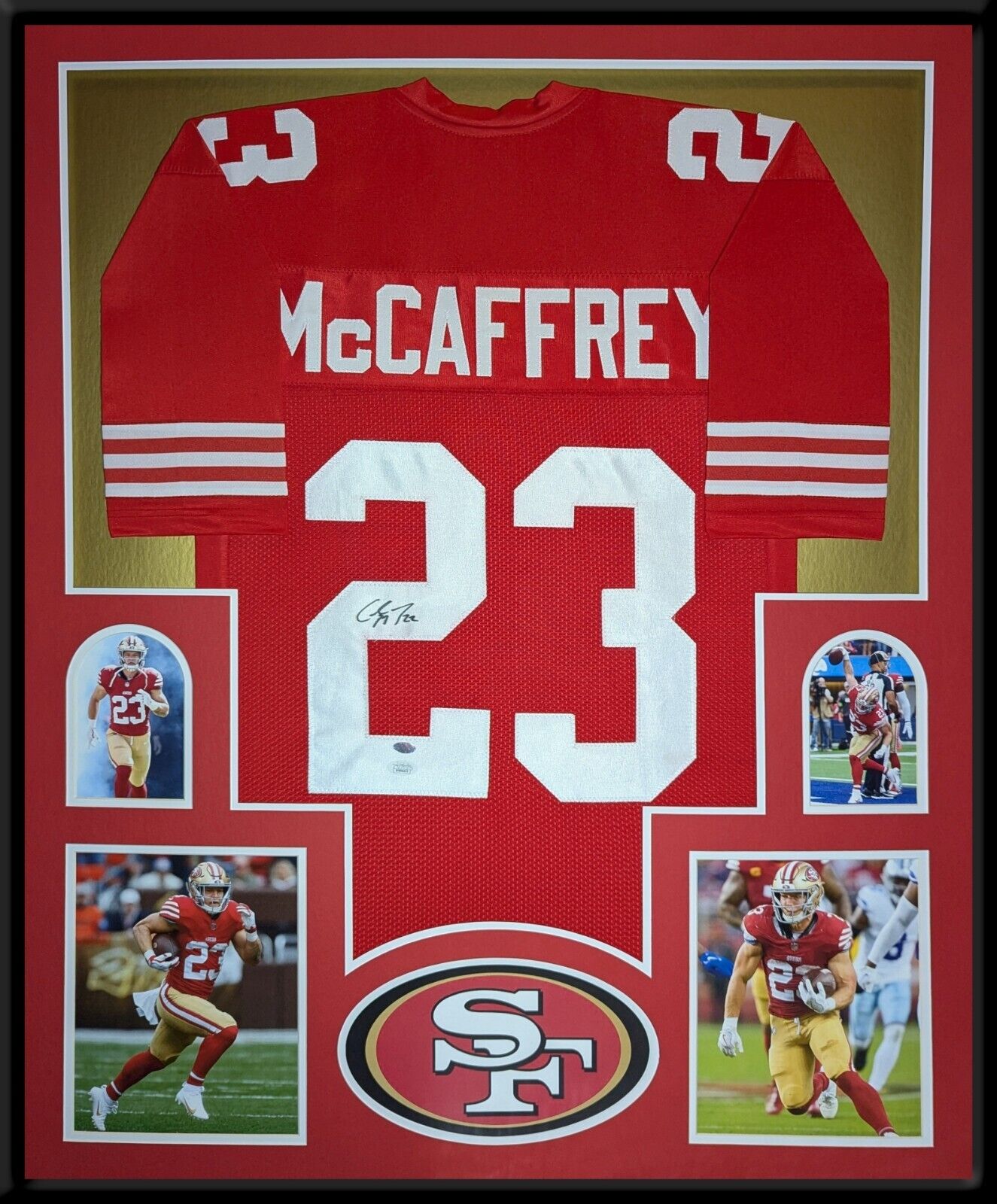 Framed San Francisco 49Ers Christian Mccaffrey Autographed Signed Jersey Jsa Coa