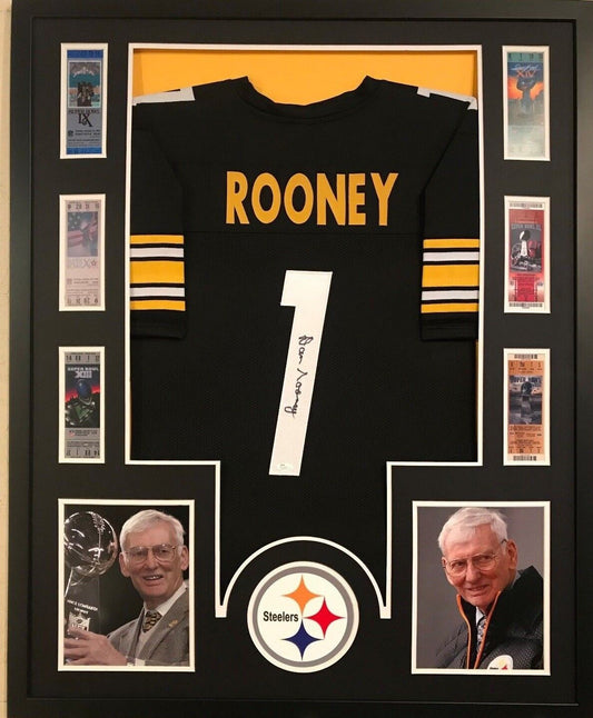 MVP Authentics Framed Dan Rooney Autographed Signed Pittsburgh Steelers Jersey Jsa Coa 720 sports jersey framing , jersey framing