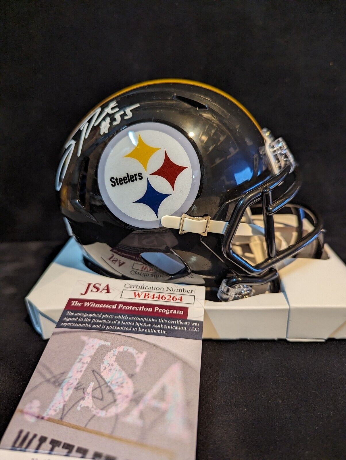 Pittsburgh Steelers Joey Porter Sr Autographed Speed Mini Helmet Jsa Coa