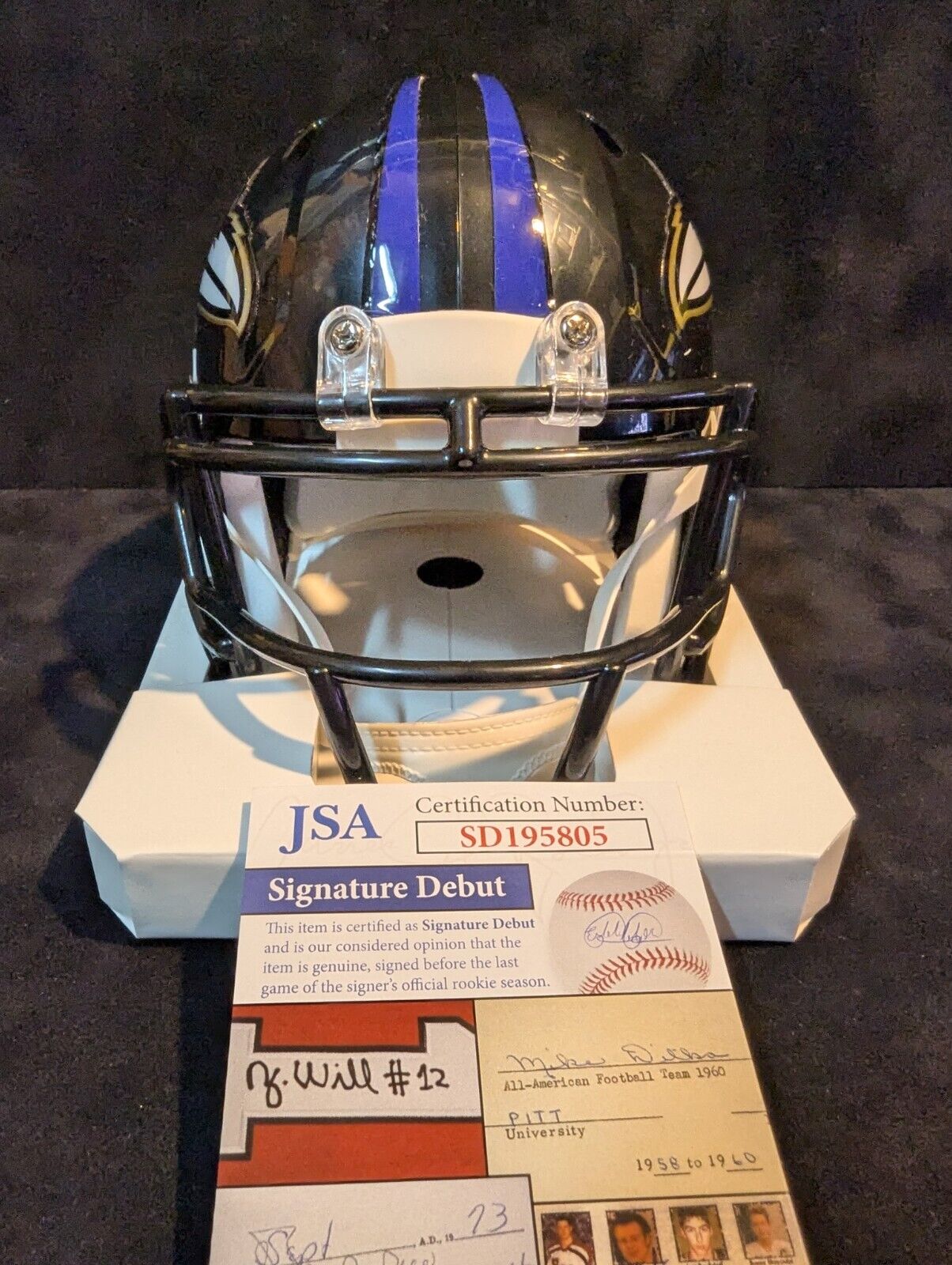 Baltimore Ravens Nate Wiggins Autographed Speed Mini Helmet Jsa Coa