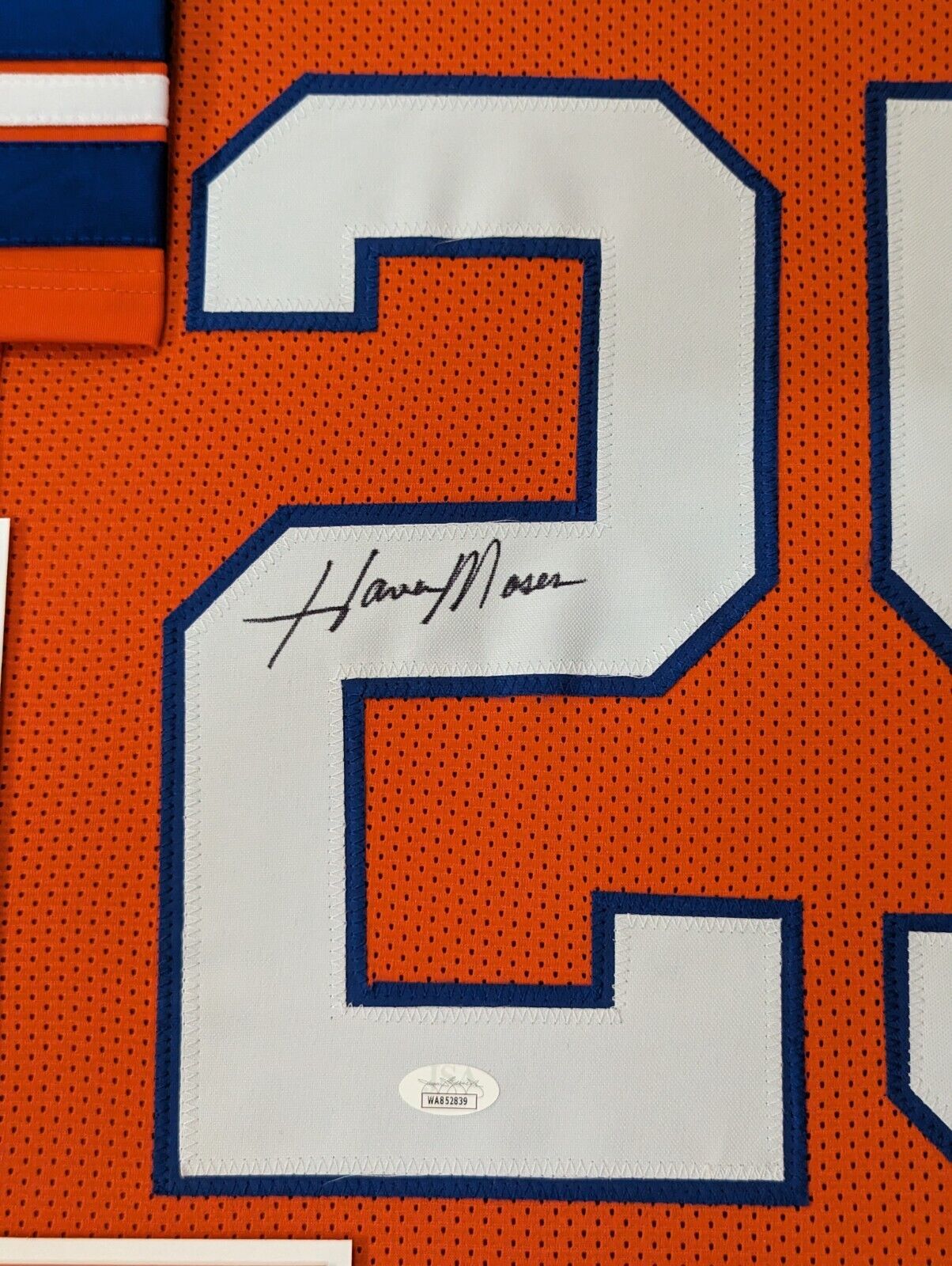 MVP Authentics Framed Denver Broncos Haven Moses Autographed Signed Jersey Jsa Coa 450 sports jersey framing , jersey framing