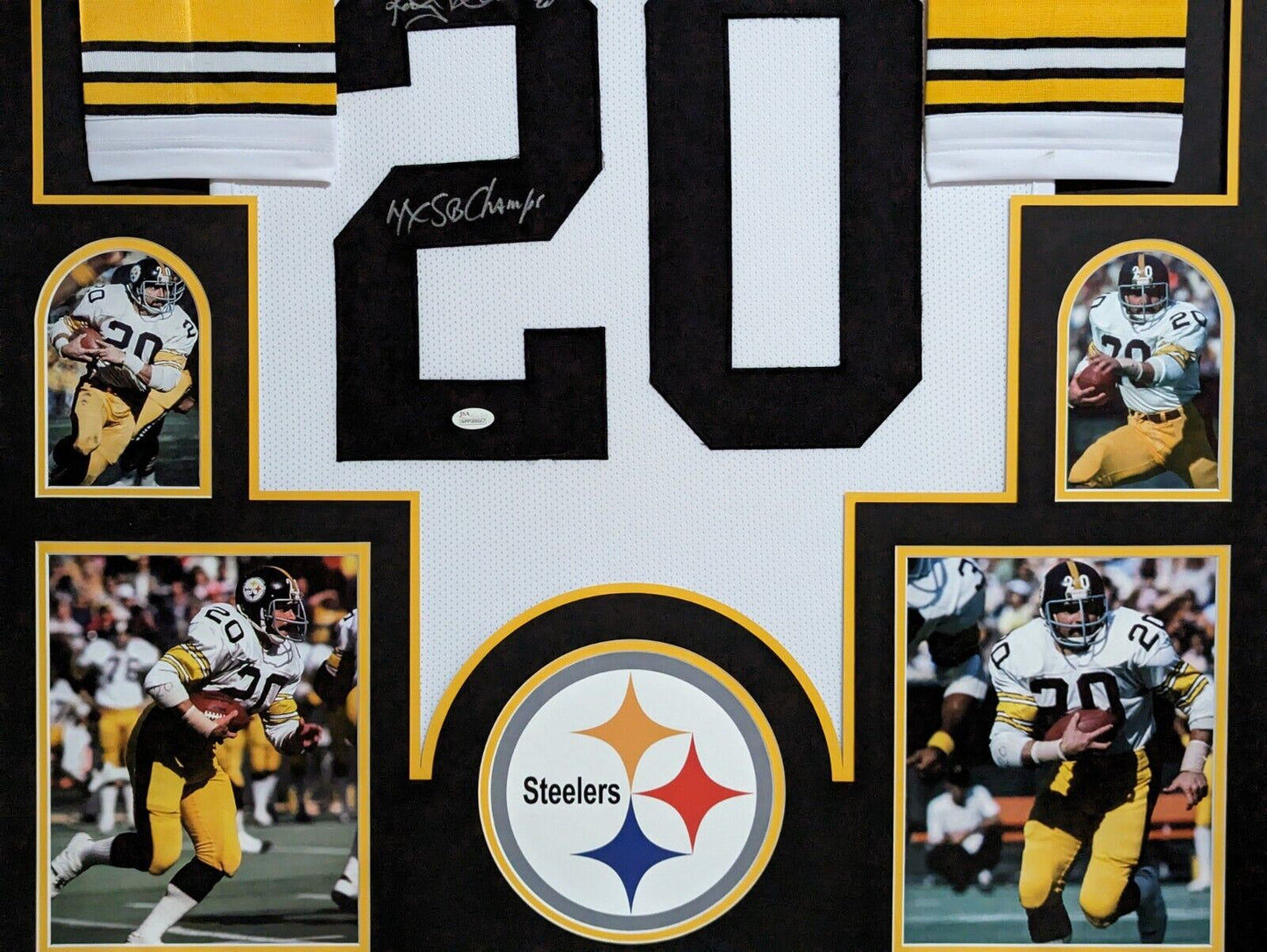 MVP Authentics Framed Pittsburgh Steelers Rocky Bleier Autographed Inscribed Jersey Jsa Coa 450 sports jersey framing , jersey framing