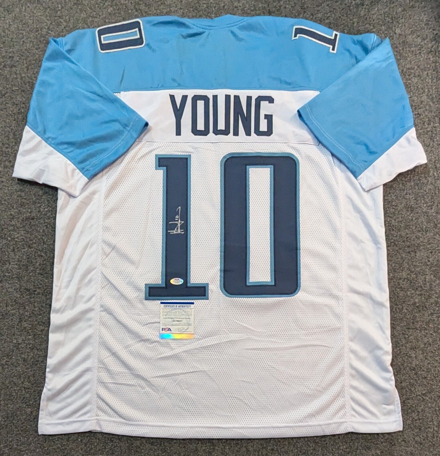 Vince Young store Autographed Custom Tennessee Titans Jersey