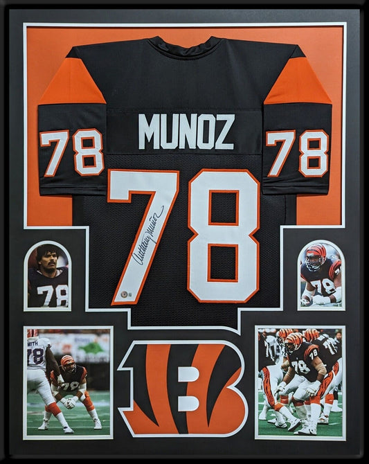 MVP Authentics Framed Cincinnati Bengals Anthony Munoz Autographed Jersey Beckett Holo 675 sports jersey framing , jersey framing