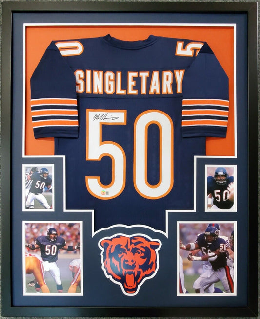 MVP Authentics Framed Mike Singletary Autographed Signed Chicago Bears Jersey Bas Holo 427.50 sports jersey framing , jersey framing