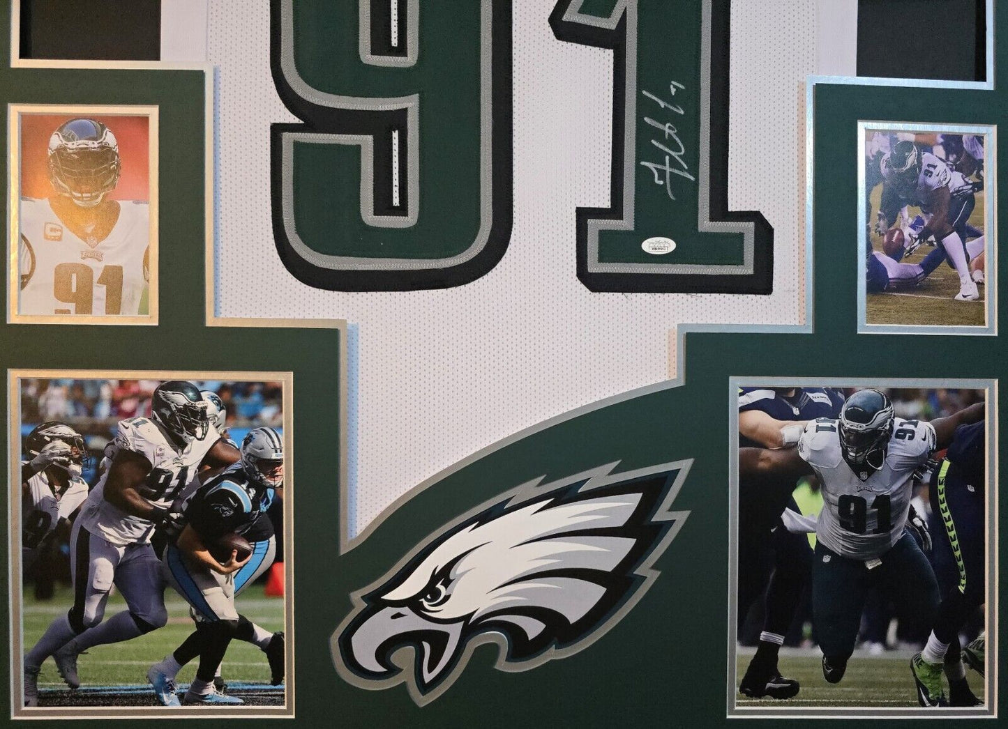 Framed Philadelphia Eagles Fletcher Cox Autographed Signed Jersey Jsa Coa