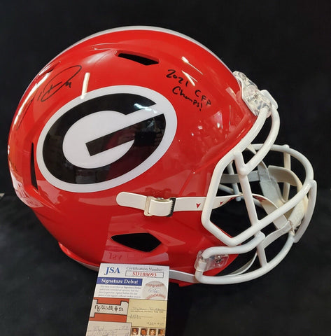 Jordan Davis Autographed Georgia Custom Red Jersey Bednarik Award