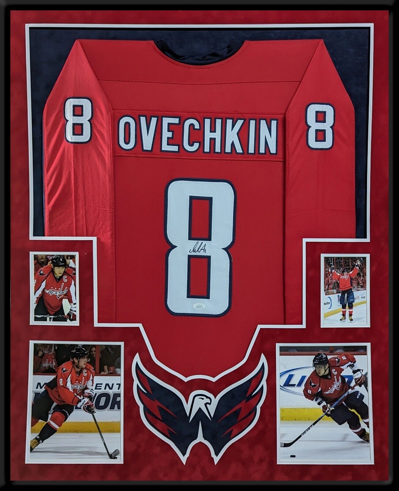 MVP Authentics Framed Suede Alex Ovechkin Washington Capitals Autographed Signed Jersey Jsa Coa 1575 sports jersey framing , jersey framing