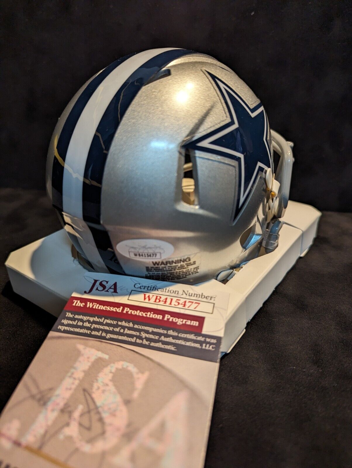 Dallas Cowboys Daron Bland Autographed Signed Speed Mini Helmet Jsa Coa