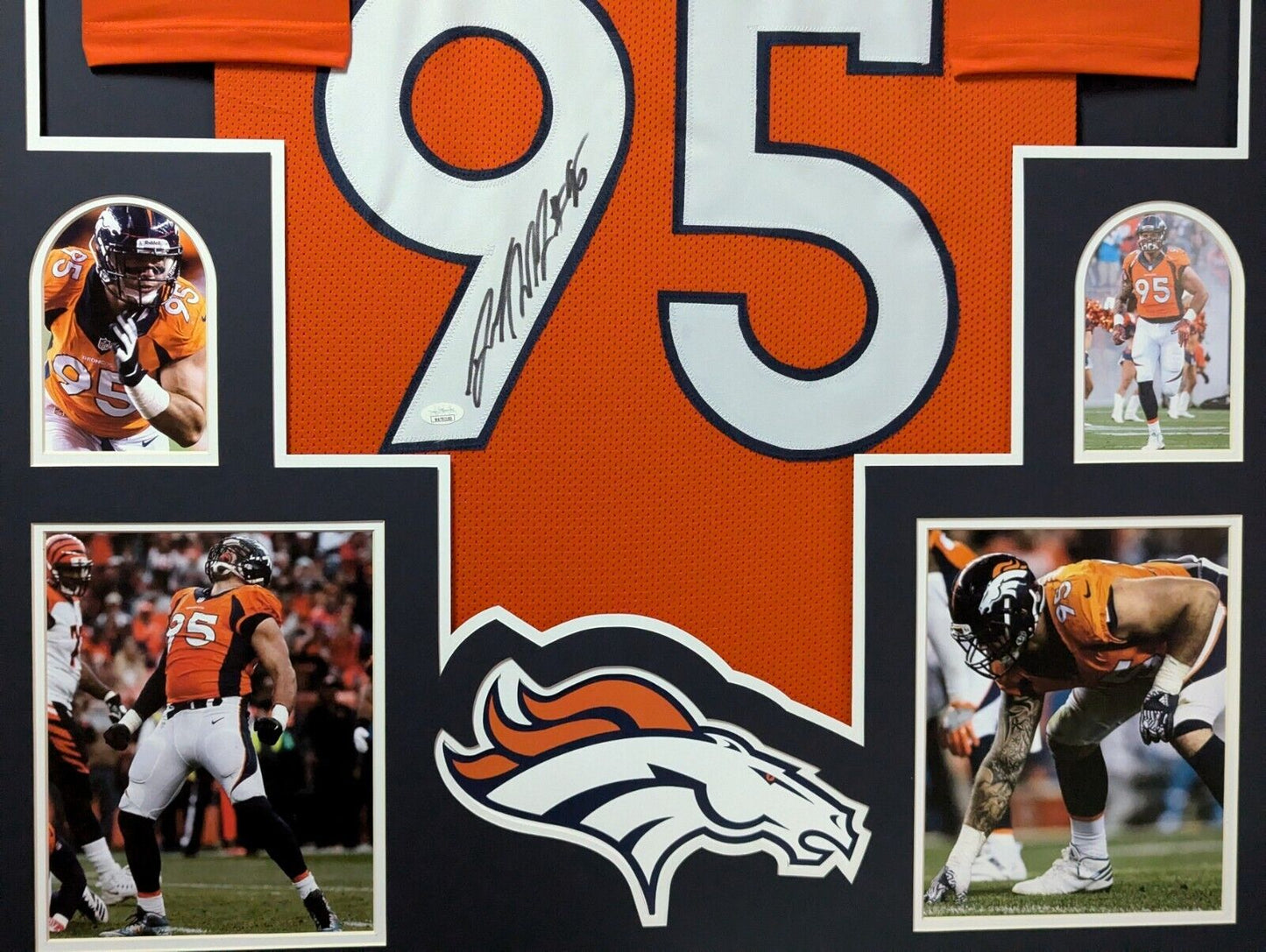 Framed Denver Broncos Derek Wolfe Autographed Signed Jersey Jsa Coa