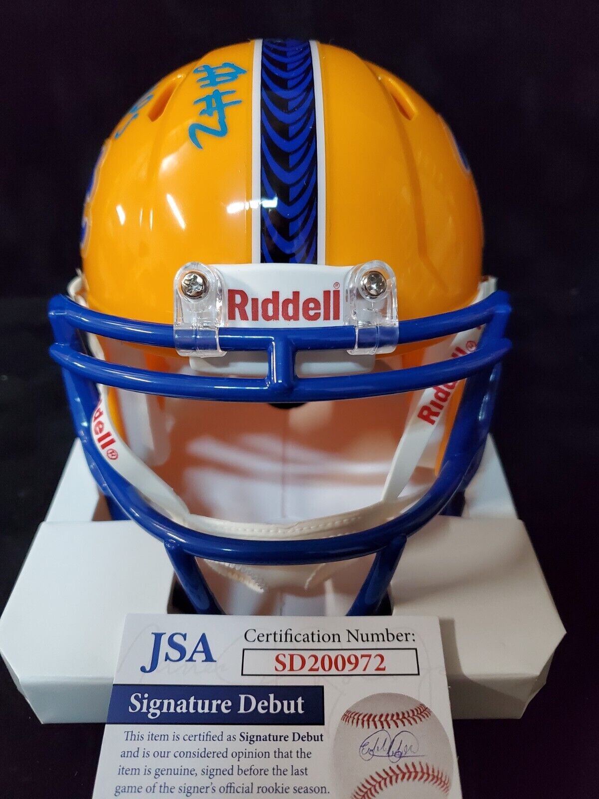 Pitt Panthers Israel Izzy Abanikanda Signed Inscribed Speed Mini Helmet Jsa Coa