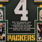 Suede Framed Green Bay Packers Brett Favre Autographed Signed Stat Jersey Jsa