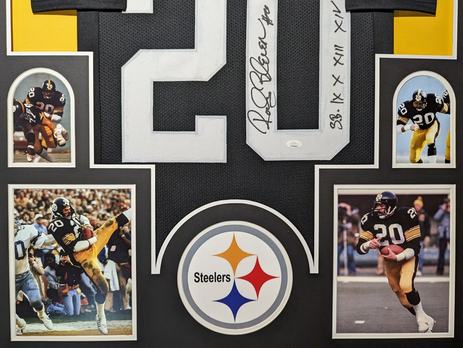 MVP Authentics Framed Pittsburgh Steelers Rocky Bleier Autographed Inscribed Jersey Jsa Coa 449.10 sports jersey framing , jersey framing